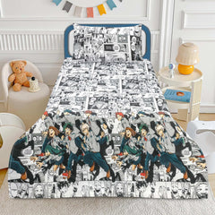 Cartoon Comic Bed Sheet for Kids Boys Cotton Soft Comfortable Set