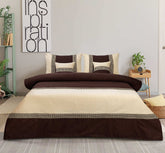 Jacquard Double Tone Brown and Skin 5 Piece Bedsheet Set