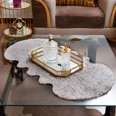 Premium Center Table Runner – Rabbit Fur Top & Leather Bottom by Alezam