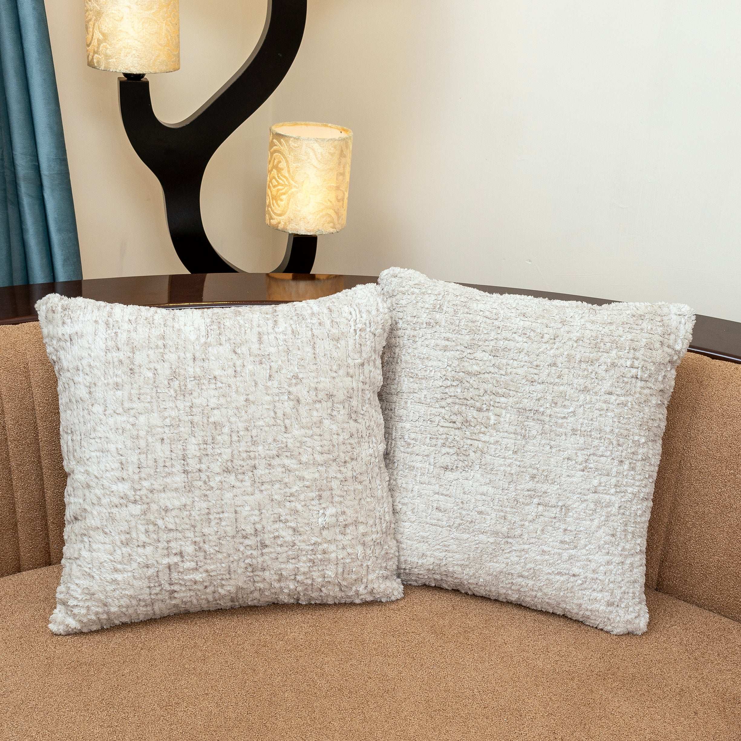 Premium Quality Fur Cushion Cover for Living Room Sofa or Bedroom Decor 16x16 Inches