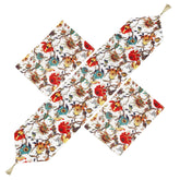 Fresh White Background Floral Print 3 Pcs Table Runner Set