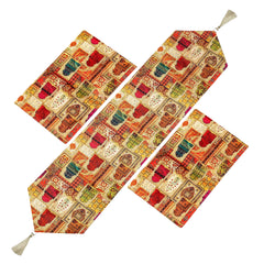 3 Pcs Luxurious Oriental Digital Print Dining Room Table Runner Decor