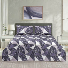 Trendy Geometric Style 3 Pcs King Size Bedsheet by Alezam