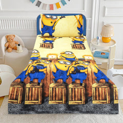 Comfortable Yellow Minions Character Bedding Set for Kids Room