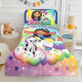 Colorful Gabby’s Dollhouse Bedsheet for Children Bedroom