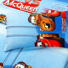 Boys Cotton Bed Sheet with Car Print and Pillow Cover by Alezam