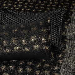 Luxury Satin Silk Jacquard Bed Sheet - 7 Pcs Black King Size Bridal Set