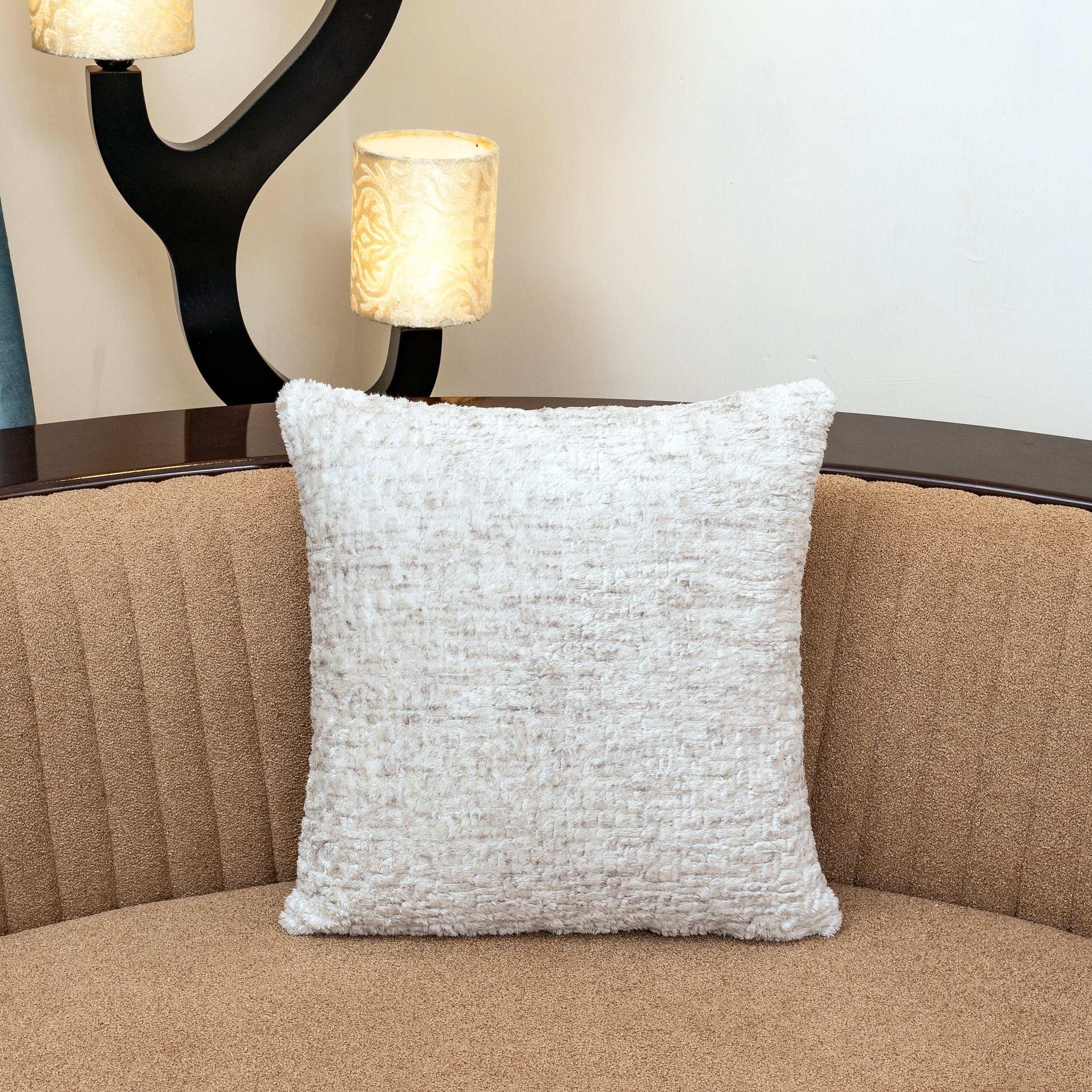 Premium Quality Fur Cushion Cover for Living Room Sofa or Bedroom Decor 16x16 Inches