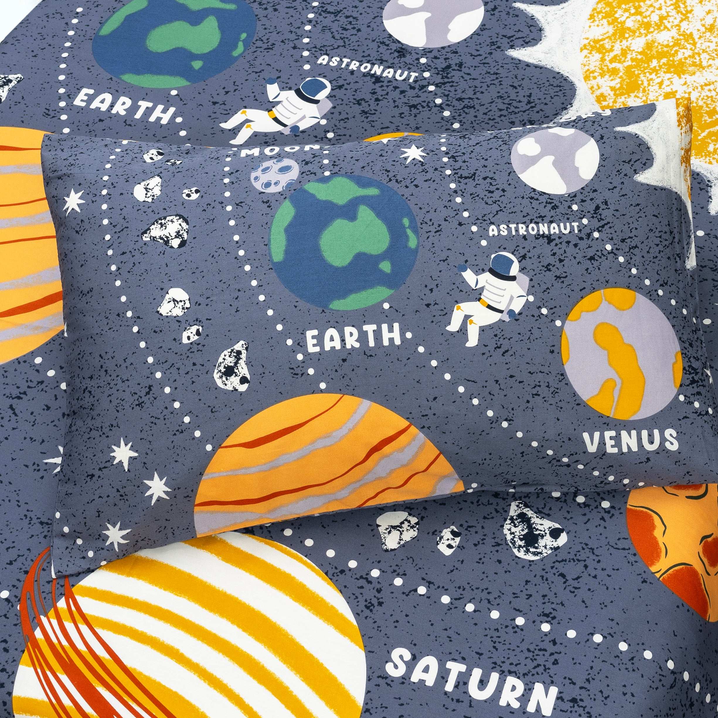 Space Theme Kids Bed Sheet Set with Planets Design by Alezam Bedding