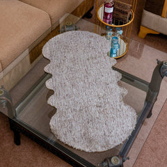 Premium Center Table Runner – Rabbit Fur Top & Leather Bottom by Alezam