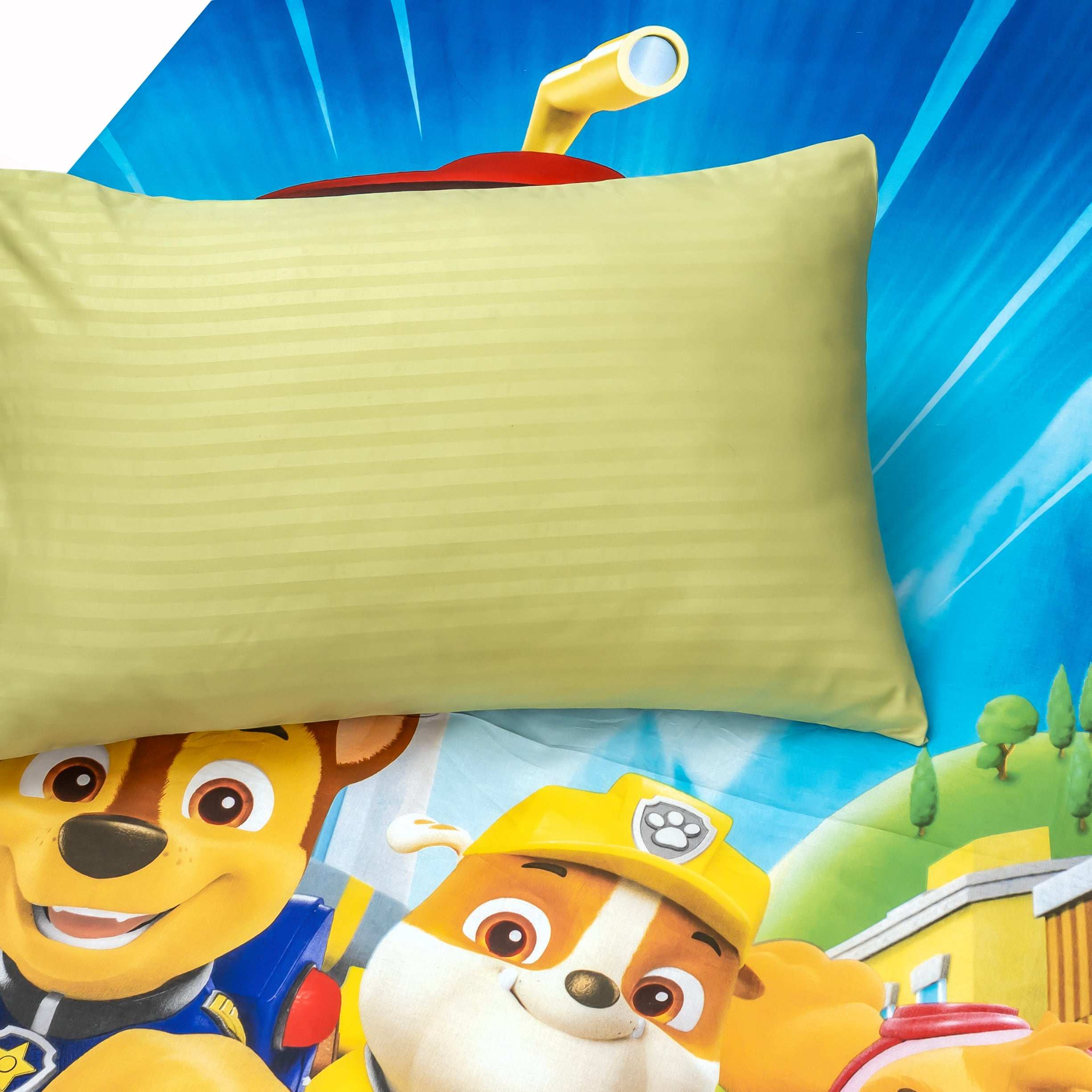 Alezam Store Kids Cotton Bed Sheet with Paw Patrol Print and Pillow Cover