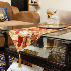 3 Pcs Luxurious Oriental Digital Print Dining Room Table Runner Decor