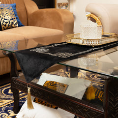 Bold Black Modern Embroidery Home Decor 03 Piece Table Runner