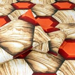 Modern Red Hexagon Pattern King Size Bedsheet Set by Alezam