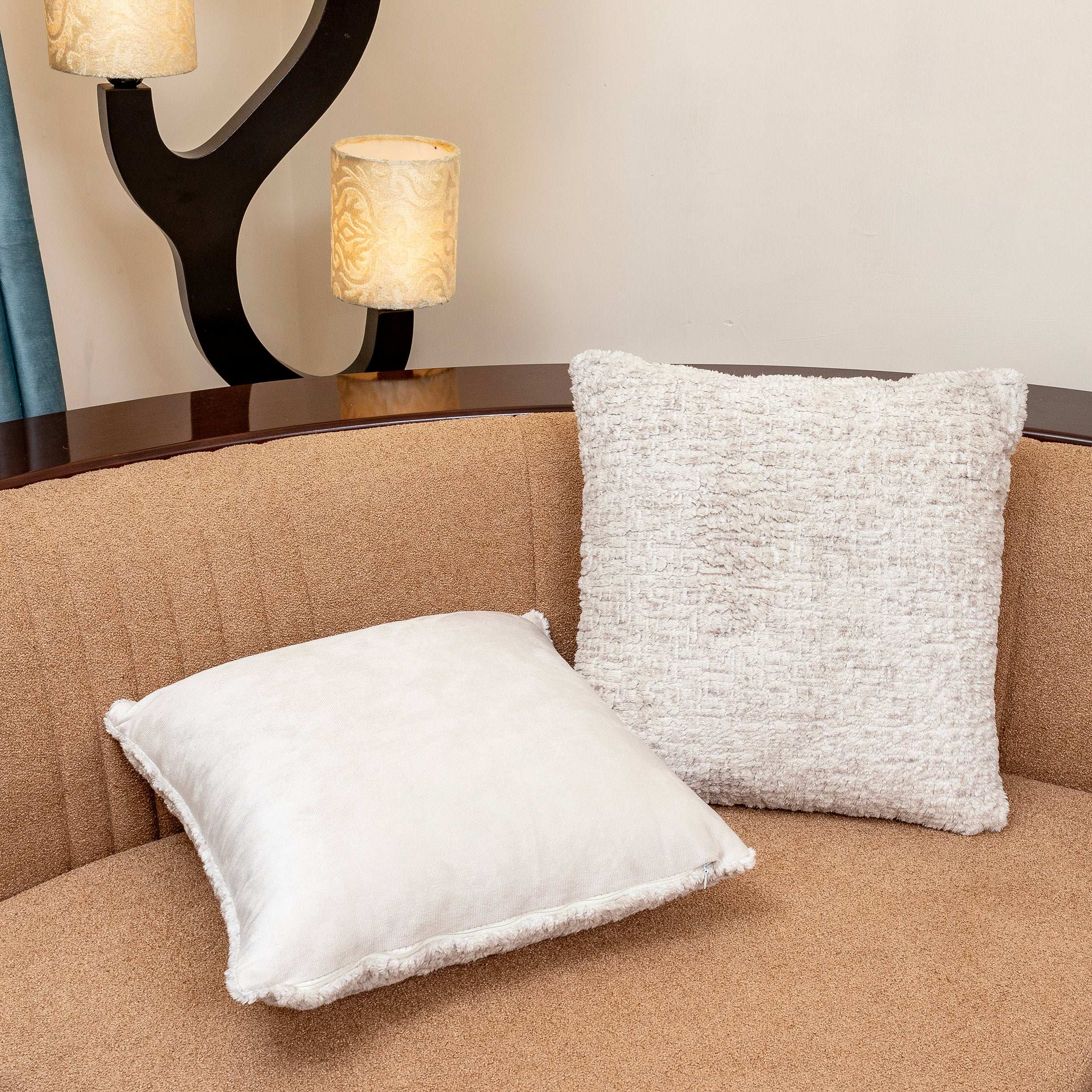 Premium Quality Fur Cushion Cover for Living Room Sofa or Bedroom Decor 16x16 Inches