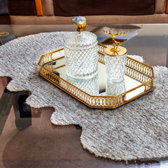 Premium Center Table Runner – Rabbit Fur Top & Leather Bottom by Alezam