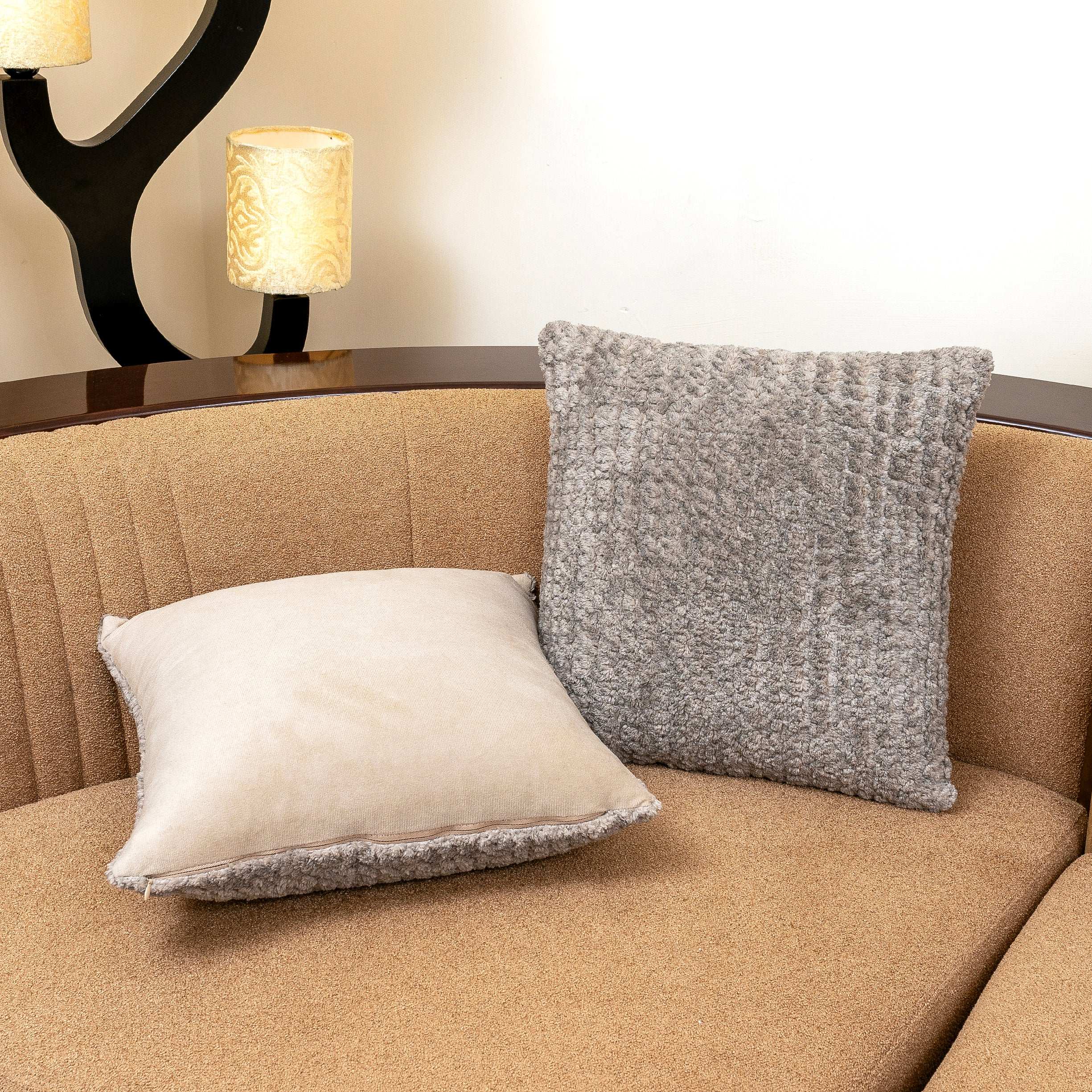 Premium Quality Fur Cushion Cover for Living Room Sofa or Bedroom Decor 16x16 Inches