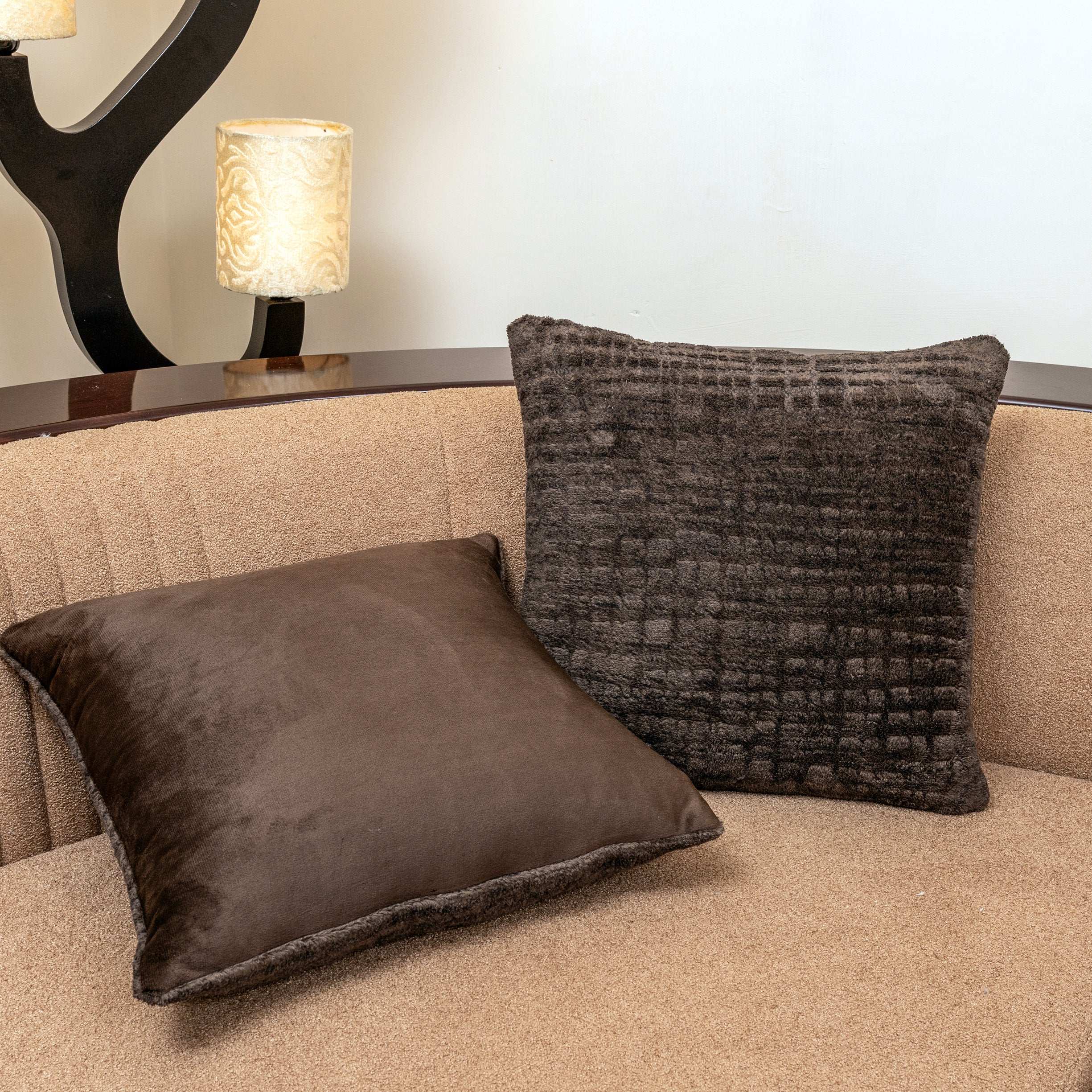 Premium Quality Fur Cushion Cover for Living Room Sofa or Bedroom Decor 16x16 Inches