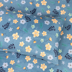 Beautiful King Size Blue Bedsheet with All Over Flower Print by Alezam