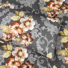 Beautiful Flower Pattern 3 Pc King Size Bedsheet Set by Alezam