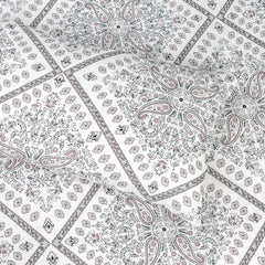 Classic White Pattern King Size Bedsheet 3 Pcs Set by Alezam