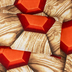 Modern Red Hexagon Pattern King Size Bedsheet Set by Alezam