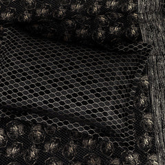 Luxury Satin Silk Jacquard Bed Sheet - 7 Pcs Black King Size Bridal Set