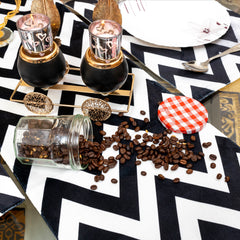 Bold Black White Zigzag Home Decor 3 Pcs Table Runner Set