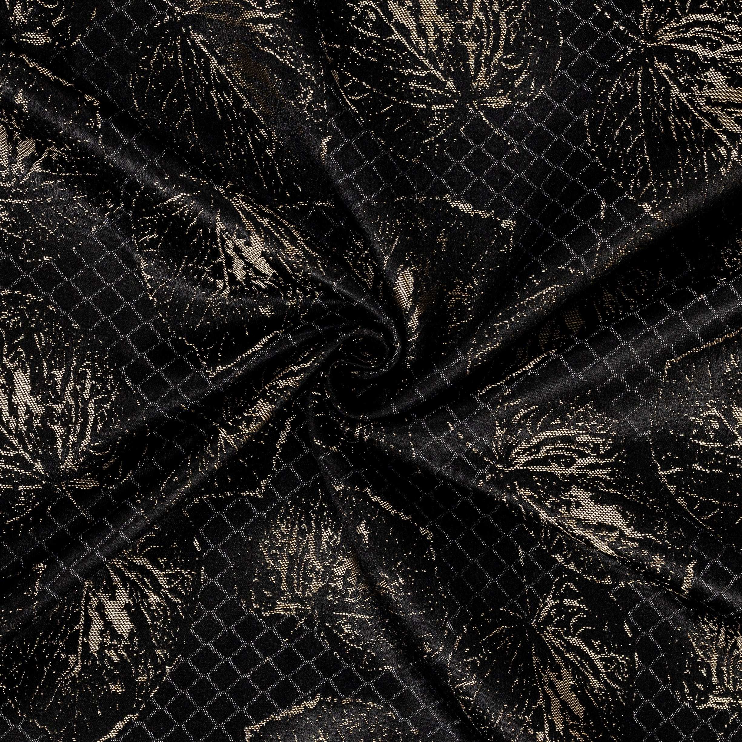 Luxury Satin Silk Jacquard Bed Sheet - 7 Pcs Black King Size Bridal Set