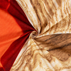 Modern Red Hexagon Pattern King Size Bedsheet Set by Alezam