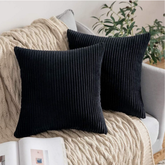 Premium Black Velvet Cushion Covers by Alezam for Sofa and Bedroom Decor