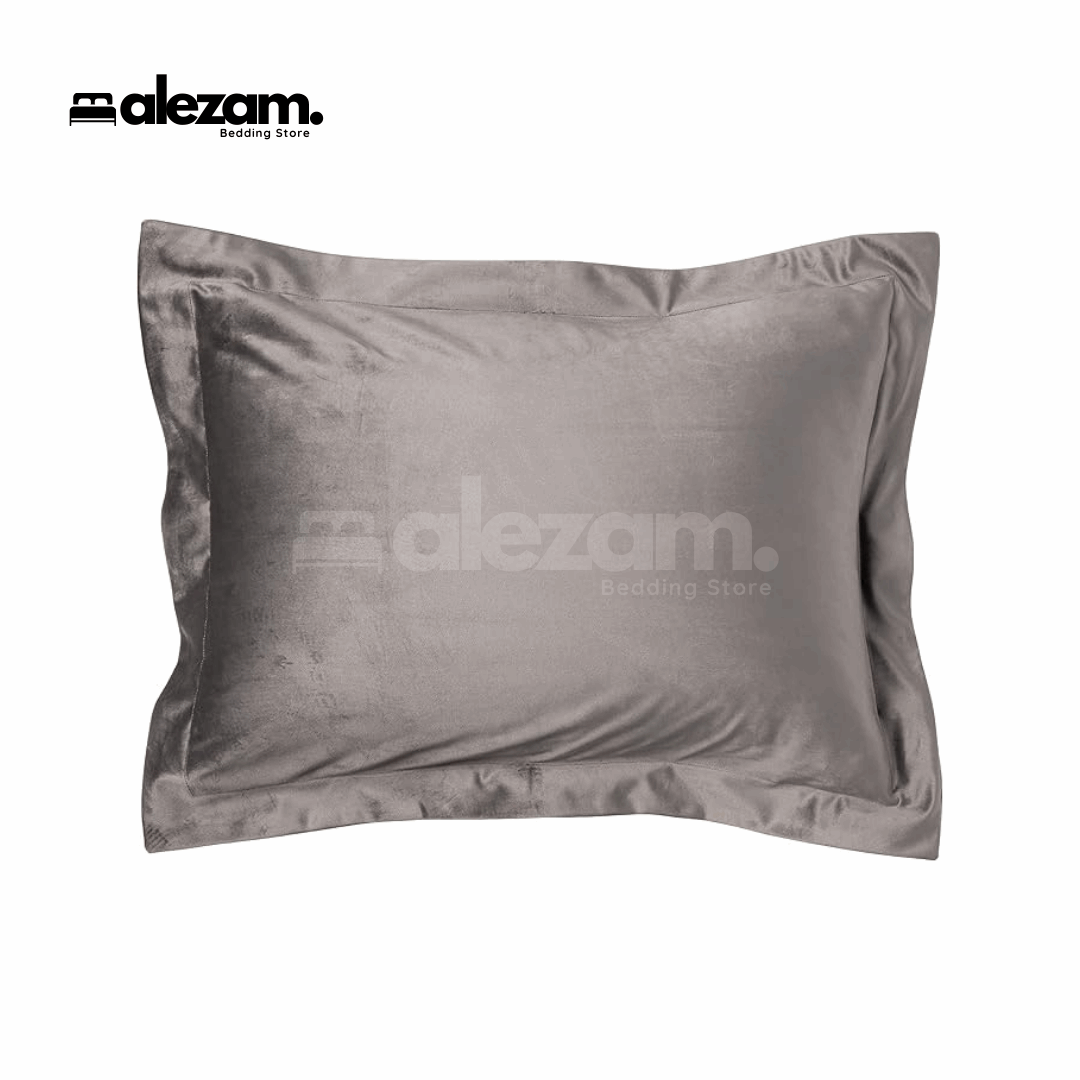 Alezam 3-Pcs King Size Light Gray Velvet Duvet Cover Set