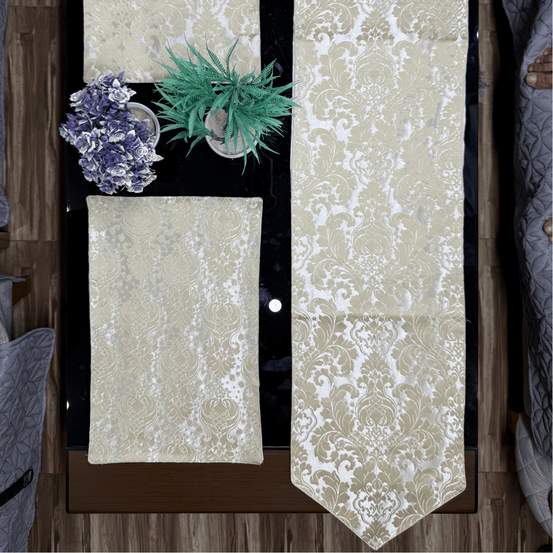 Stylish Gold Foil Printed Table Runner for Special Occasions