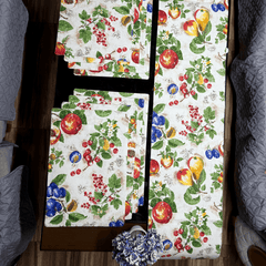 Elegant Floral and Fruit Print Table Runner for a Trendy Look - 09 PCS Set