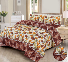 Autumn Leaf 3 Pc Quilted Bedsheet Set by Alezam