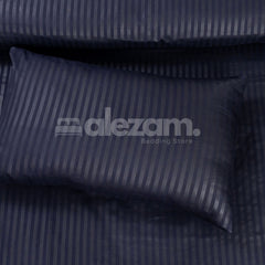 Elegant Micro Satin 03-Piece King Size Bed Sheet Set - Navy Blue