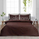 Elegant Micro Satin 03-Piece King Size Bed Sheet Set - Brown