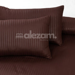 Elegant Micro Satin 03-Piece King Size Bed Sheet Set - Brown