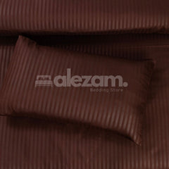 Elegant Micro Satin 03-Piece King Size Bed Sheet Set - Brown