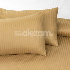 Elegant Micro Satin 03-Piece King Size Bed Sheet Set- Golden