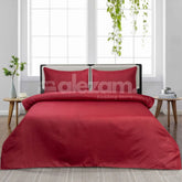 Elegant Micro Satin 03-Piece King Size Bed Sheet Set - Red