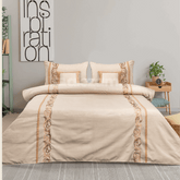 Imported Rod Jacquard Embroidered 5 Pcs Set Bedsheet - Skin