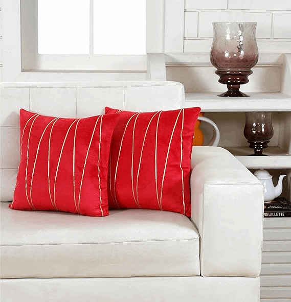 Premium Velvet Accent Cushion Cover 16x16 – Stylish Gold Detailing