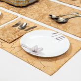 Golden Velvet 7 Piece Table Runner Set with Cutlery Holders by Alezam