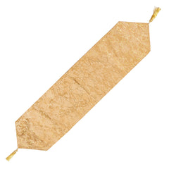 Golden Velvet 7 Piece Table Runner Set with Cutlery Holders by Alezam