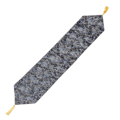 Modern Gray Velvet 7 Pcs Table Runner Set with Cutlery Pockets by Alezam