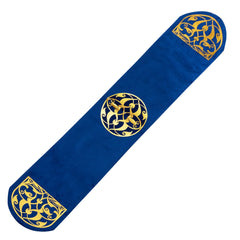 Luxury Royal Blue Velvet Table Runner and Dining Mat Set 7 Pieces by Alezam