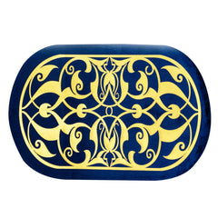 Luxury Royal Blue Velvet Table Runner and Dining Mat Set 7 Pieces by Alezam