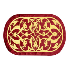Luxury Maroon Velvet Dining Table Runner and Mat Set 3 Pieces