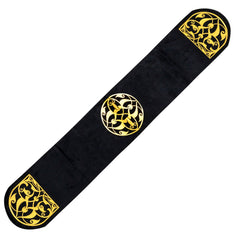 Luxury Black Velvet Dining Table Runner with Matching Placemats 7 Pieces by Alezam